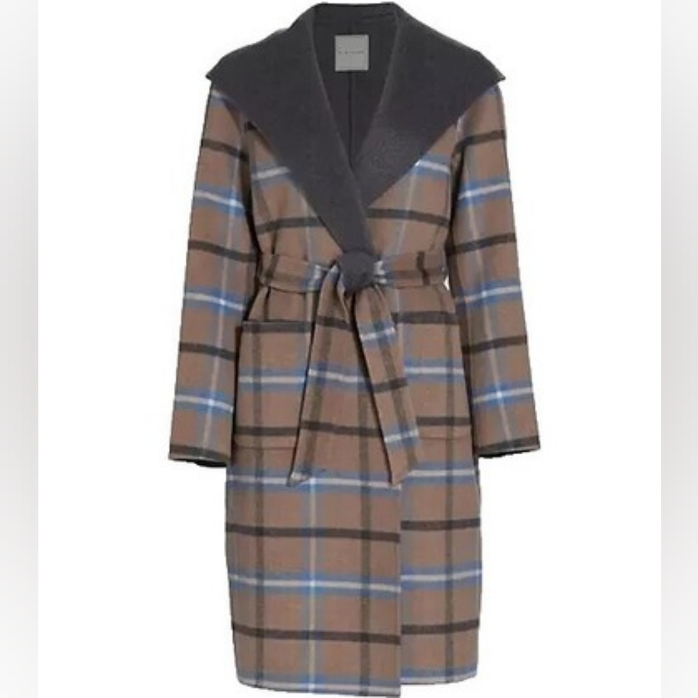 NWT ELIE TAHARI | $475 Wool/Silk Plaid Coat